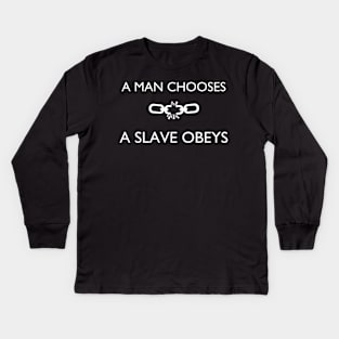 A Man Chooses (White) Kids Long Sleeve T-Shirt